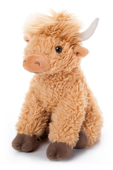 The Petting Zoo Highland Cow Plushie Stuffed Animal, Gifts for Kids, Wild Onez Wildlife Animals, Blonde Cow Plush Toy, 12 inches