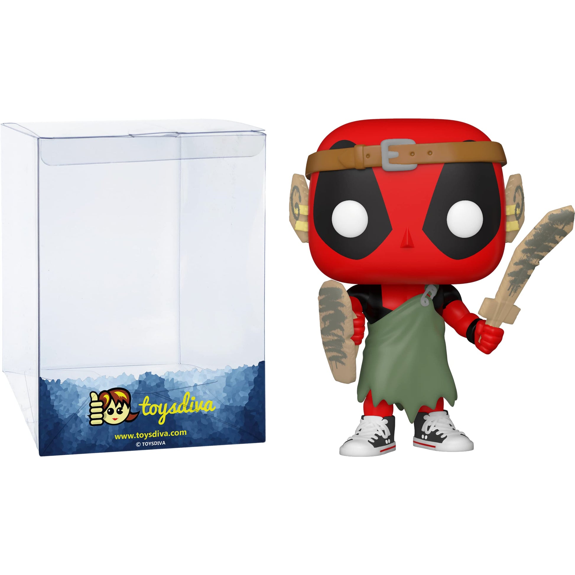 Funko LARP D e a d p o o l : P o p ! Vinyl Figurine Bundle with 1 Compatible 'ToysDiva' Graphic Protector (780-54690 - B)