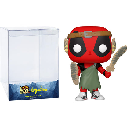 Funko LARP D e a d p o o l : P o p ! Vinyl Figurine Bundle with 1 Compatible 'ToysDiva' Graphic Protector (780-54690 - B)