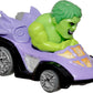 Hot Wheels RacerVerse Toy Cars 2-Pack Set of 2 Die-Cast Vehicles with Non-Removable Drivers of Their Own Cars: Hulk & Iron Man, Optimized for Track