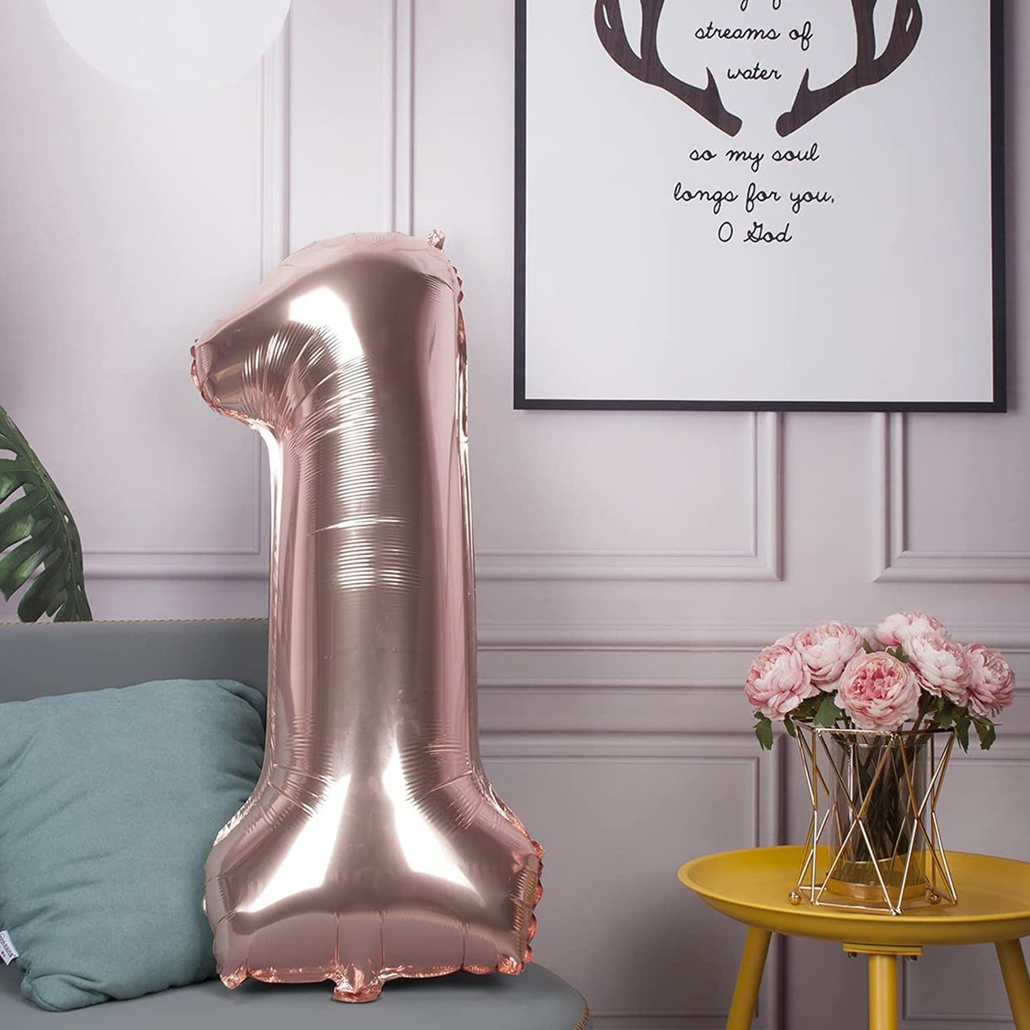 Rose Gold 16 Number Balloons Big Giant Jumbo Large Number 16 Foil Mylar Balloons for Girl Boy Men Sweet 16th Birthday Party Supplies 16 Anniversary