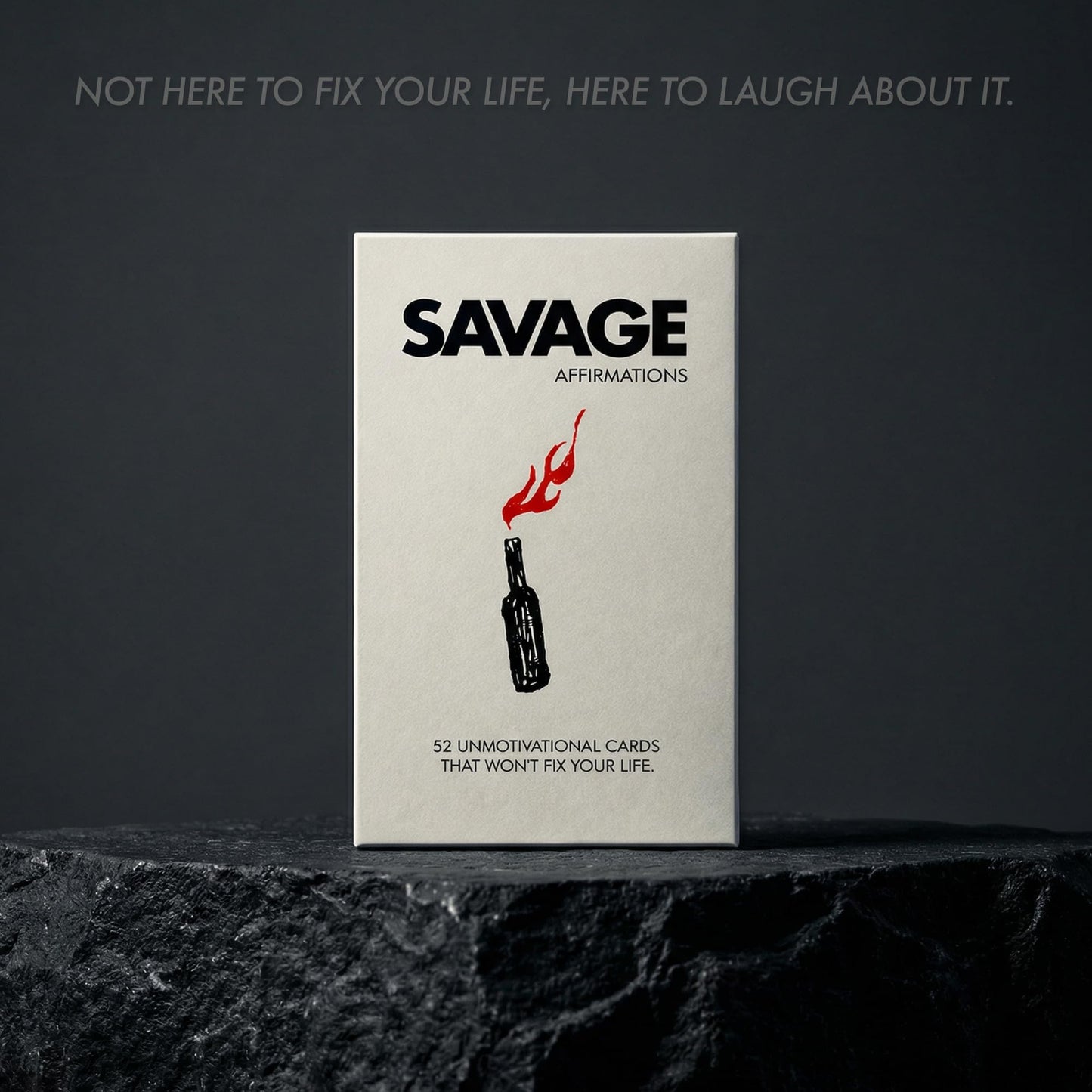 Siko Savage Affirmations | 52 Unmotivational Cards that Won’t Fix Your Life | Sarcastic Office Decor & White Elephant Gift for Adults | Anti Toxic