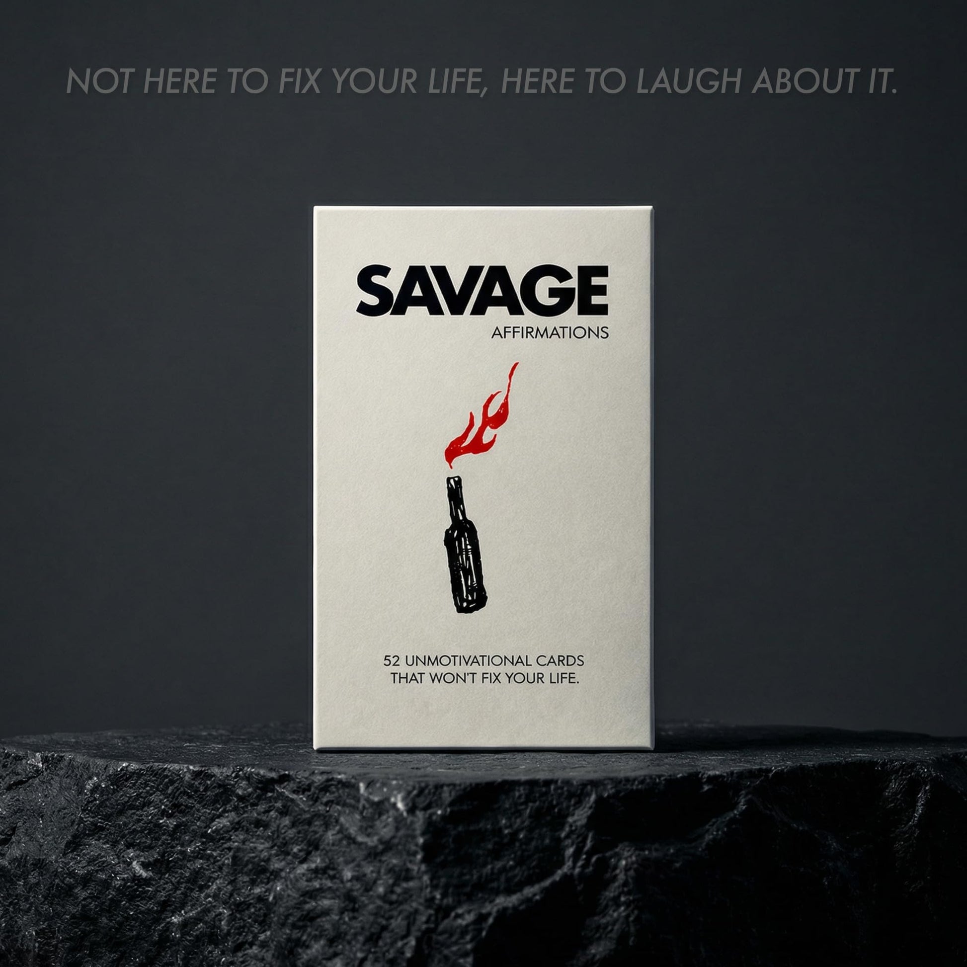 Siko Savage Affirmations | 52 Unmotivational Cards that Won’t Fix Your Life | Sarcastic Office Decor & White Elephant Gift for Adults | Anti Toxic
