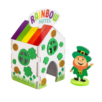 Fun Express 3D St. Patrick's Day Lucky Leprechaun Hotel Trap Craft Kit - Makes 12 Complete Kits for Kids Classroom Activities & Party Supplies | Easy