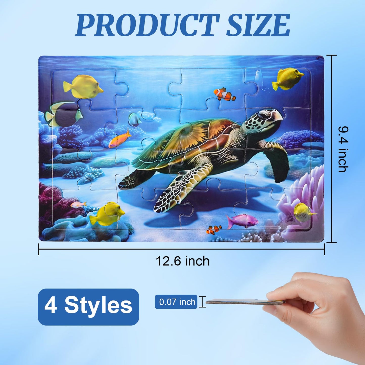 4 Pack 16 Large Piece Puzzles Dementia Alzheimer's Products and Activities - Memory Game for Patients in Nursing Home - Easy Puzzle for Adults
