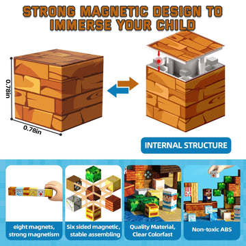 FunsBloomify Magnetic Blocks 100PCS Pirate Ship | STEM Educational Building Toys for Kids Age 3+, Creative Stacking Construction Set with 0.8in Magnet