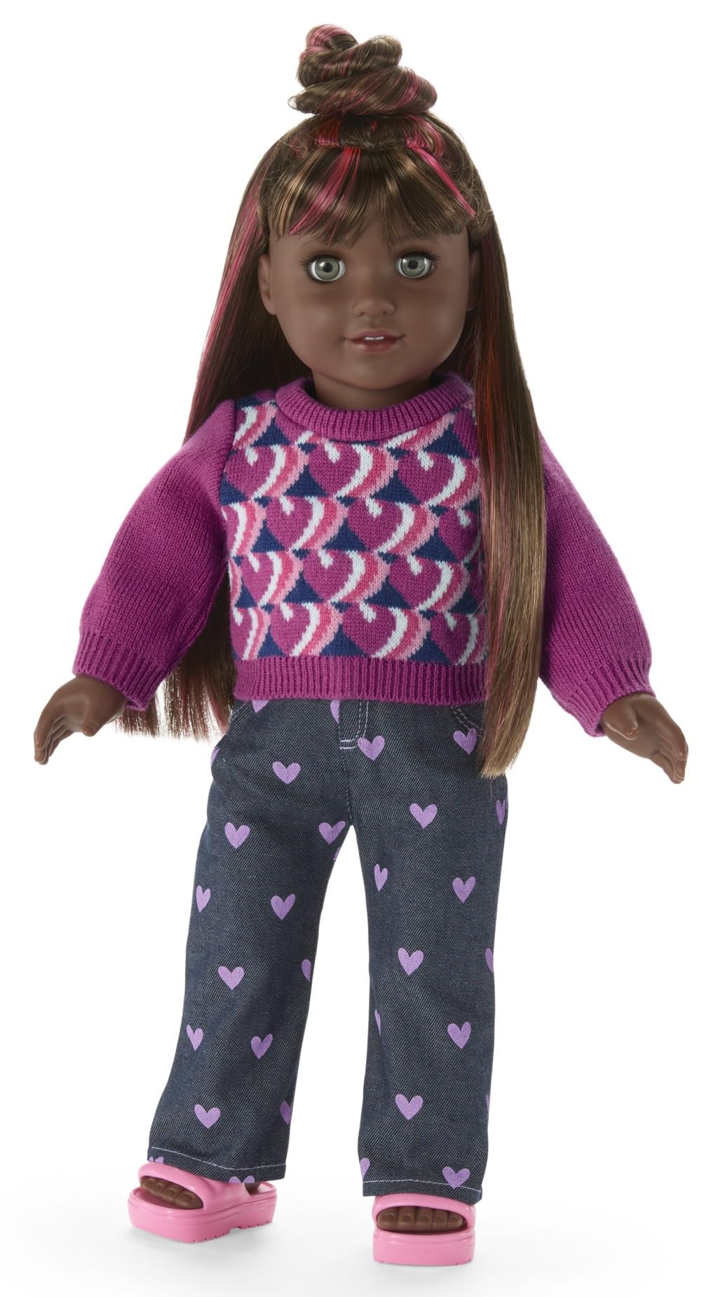 American Girl Truly Me 18-inch Doll School-Day Style Outfit with Cardigan, Tee, and Pair of Sneakers, For Ages 6+