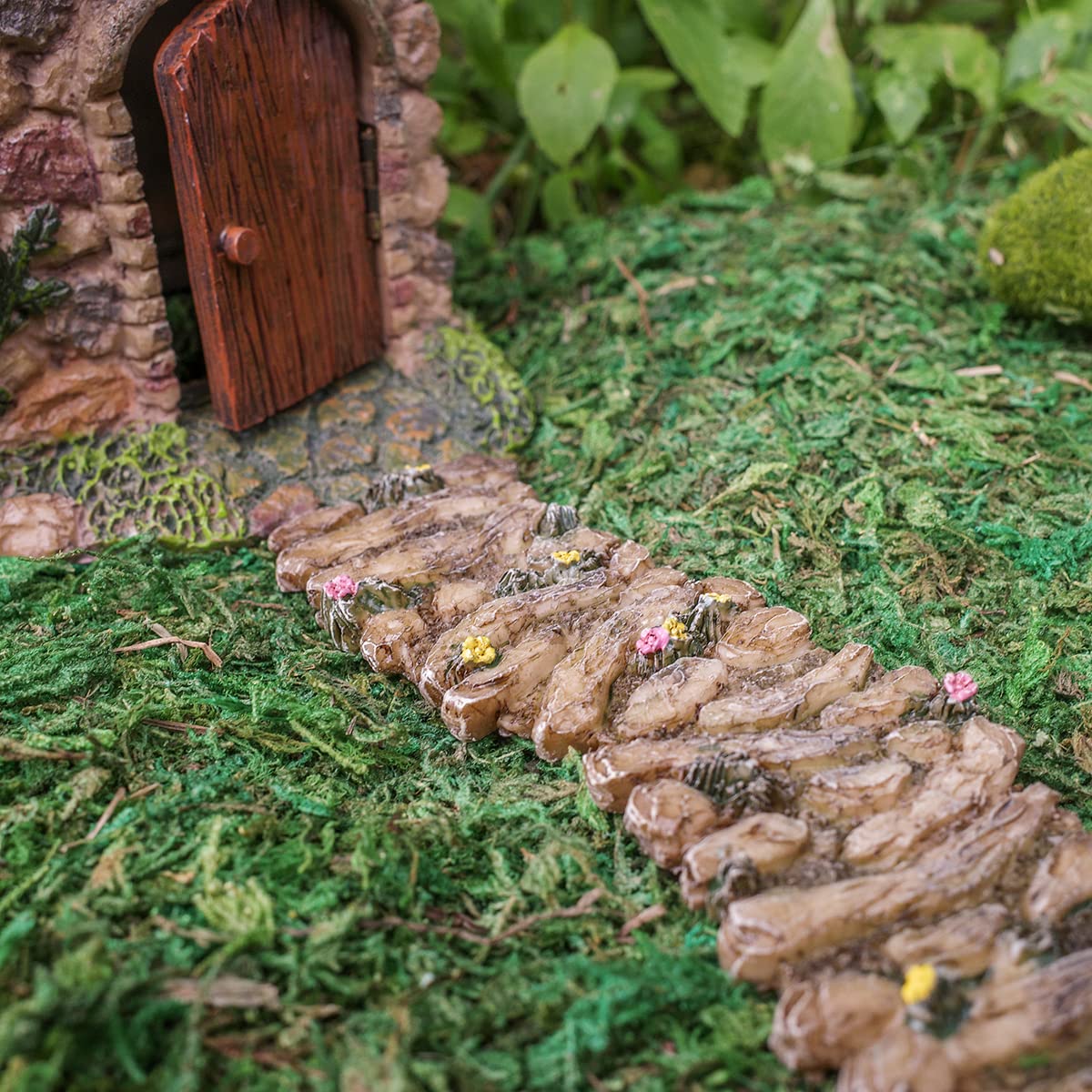 Treasure Gurus Miniature Flower Stone Path Fairy Garden Accessory Dollhouse Ornament