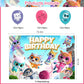 Super Cat Birthday Party Decoration,Kitties Party Photo Background 5 x 3 FT and 18 Pcs Balloon,Cat Merch Party Backdrop Supplies