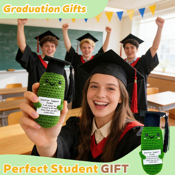 12 Pcs Graduation Emotional Support Pickle High School College 2026 Graduation Decorations Gifts for Women for Women Men Him Her Graduates of Class