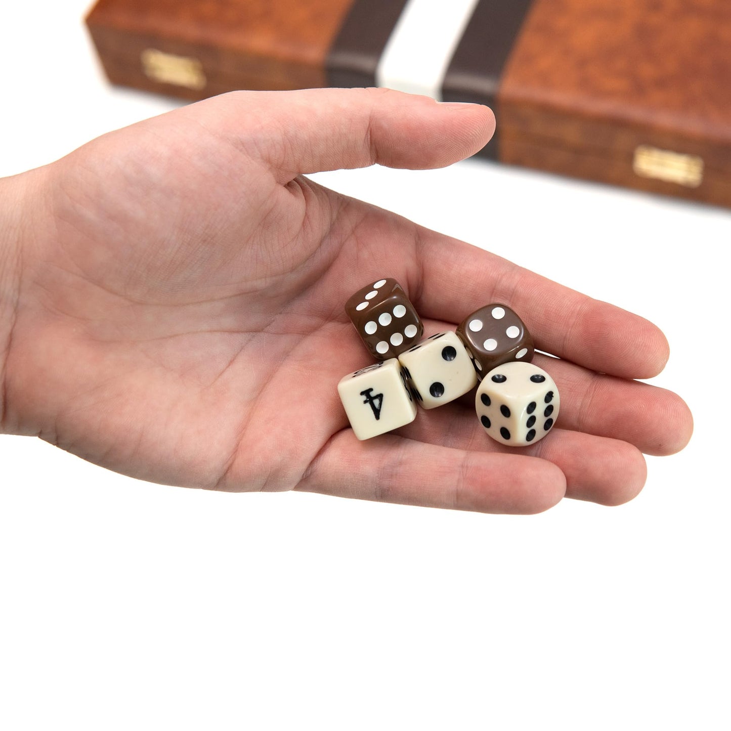Backgammon Board Game, Deluxe Leather Like Case, Felt Interior, Brown, Classic Backgammon Game, Popular Board Game, Board Games (Medium (15"))