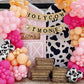 Holy Cow I'm One Banner Farm 1st Birthday Party Decoration Barnyard Burlap Garlands Western Boy Girl First Birthday Supplies Black