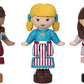 Polly Pocket x American Girl Dolls & Playset, Book Theme Collaboration Compact Bundle with Keychain, Samantha, Kirsten, and Josefina