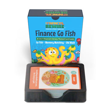 Finance Go Fish - 3-in-1 Financial Literacy Card Game for Kids Ages 5-12 | Go Fish, Memory & Old Maid | Educational Money Vocabulary Deck (Combo)
