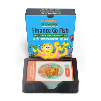 Finance Go Fish - 3-in-1 Financial Literacy Card Game for Kids Ages 5-12 | Go Fish, Memory & Old Maid | Educational Money Vocabulary Deck (Combo)