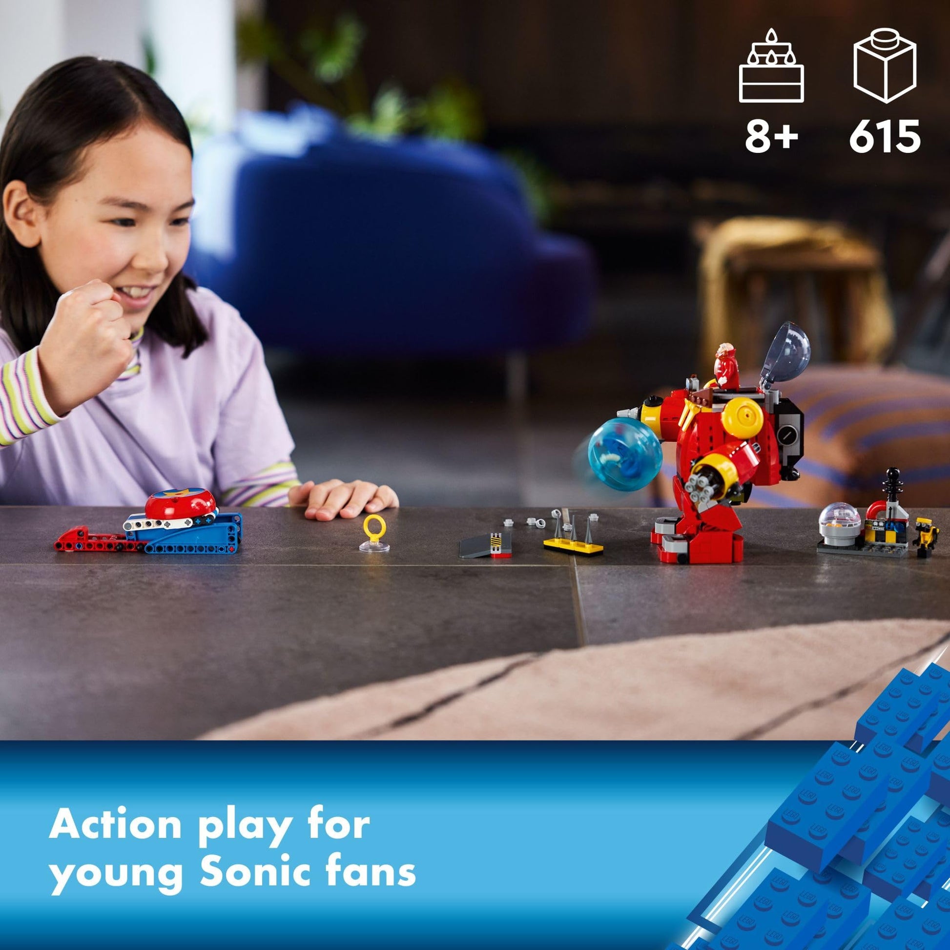 LEGO Sonic The Hedgehog Sonic vs. Dr. Eggman’s Death Egg Robot Building Toy for Sonic Fans and 8 Year Old Gamers, Includes Speed Sphere and Launcher