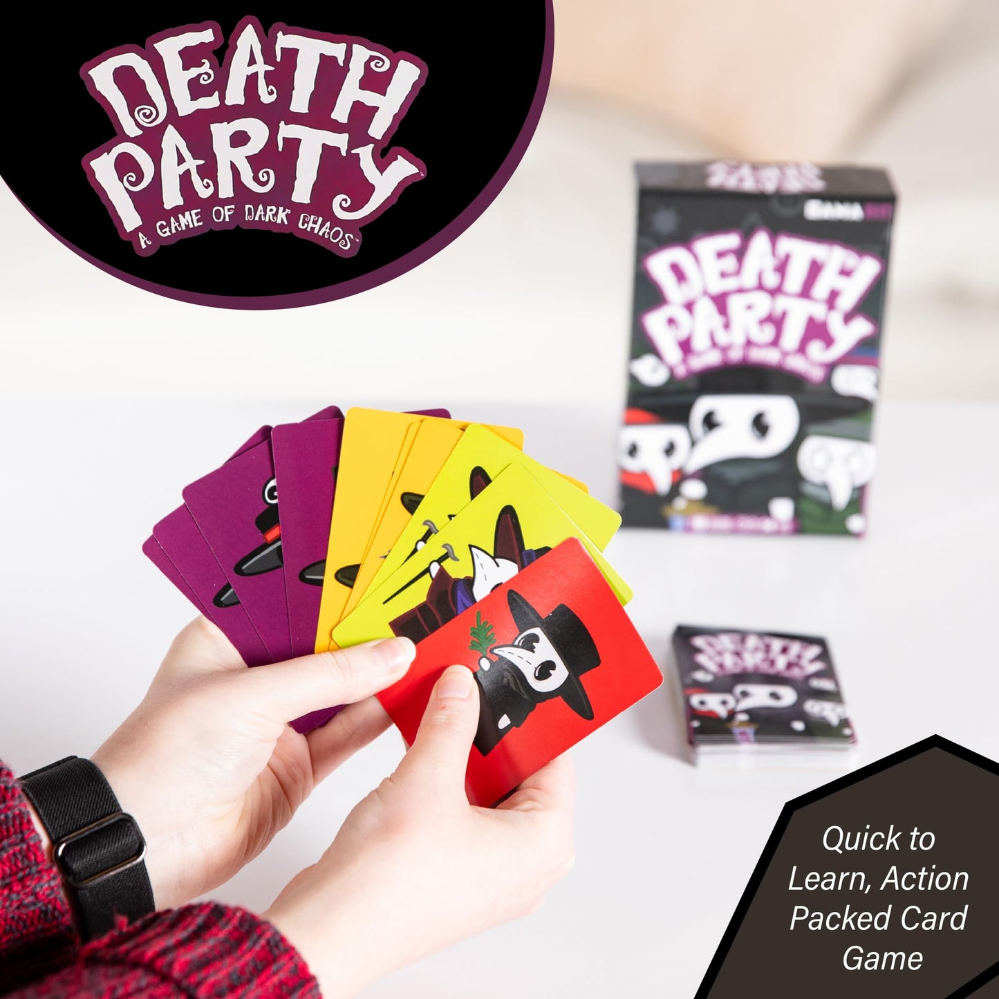 AQUARIUS GAMAGO Death Party Plague Doctor Card Game - Fast-Paced Dark Chaos Party Game for 3-7 Players, 15 Minute Rounds, Competitive Card Collecting