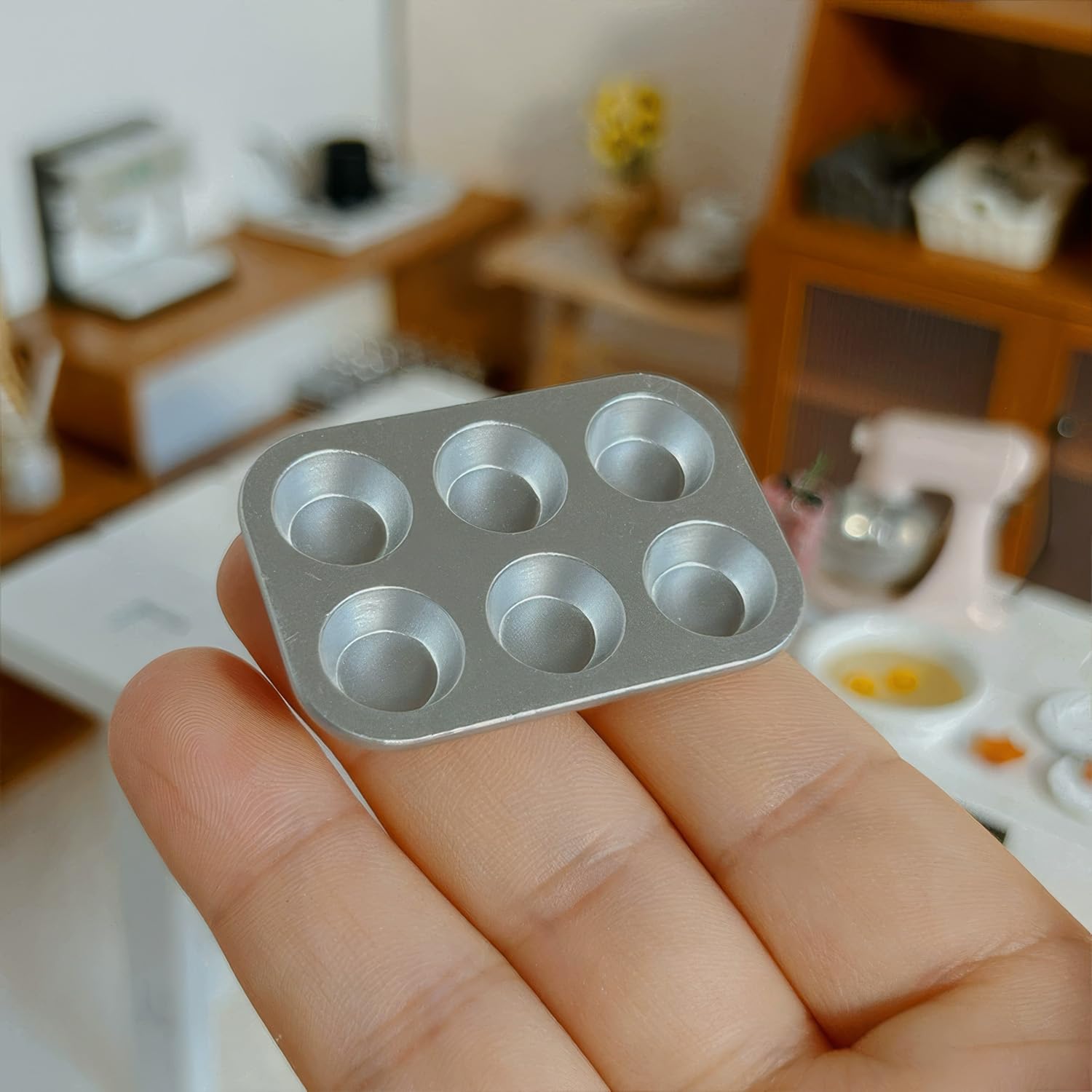 Dollhouse Miniature Bakeware, Mini Baking Mold Set, Includes Donut & Madeleine Pans (NO Food Props Included) (Shell Mold)
