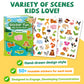 CREATIVETREES Jelly Sticker Book for Kids 3-6 Years, Reusable Large Sticker Book for Toddlers, Easy to Clean Waterproof, Road Activity for Kids