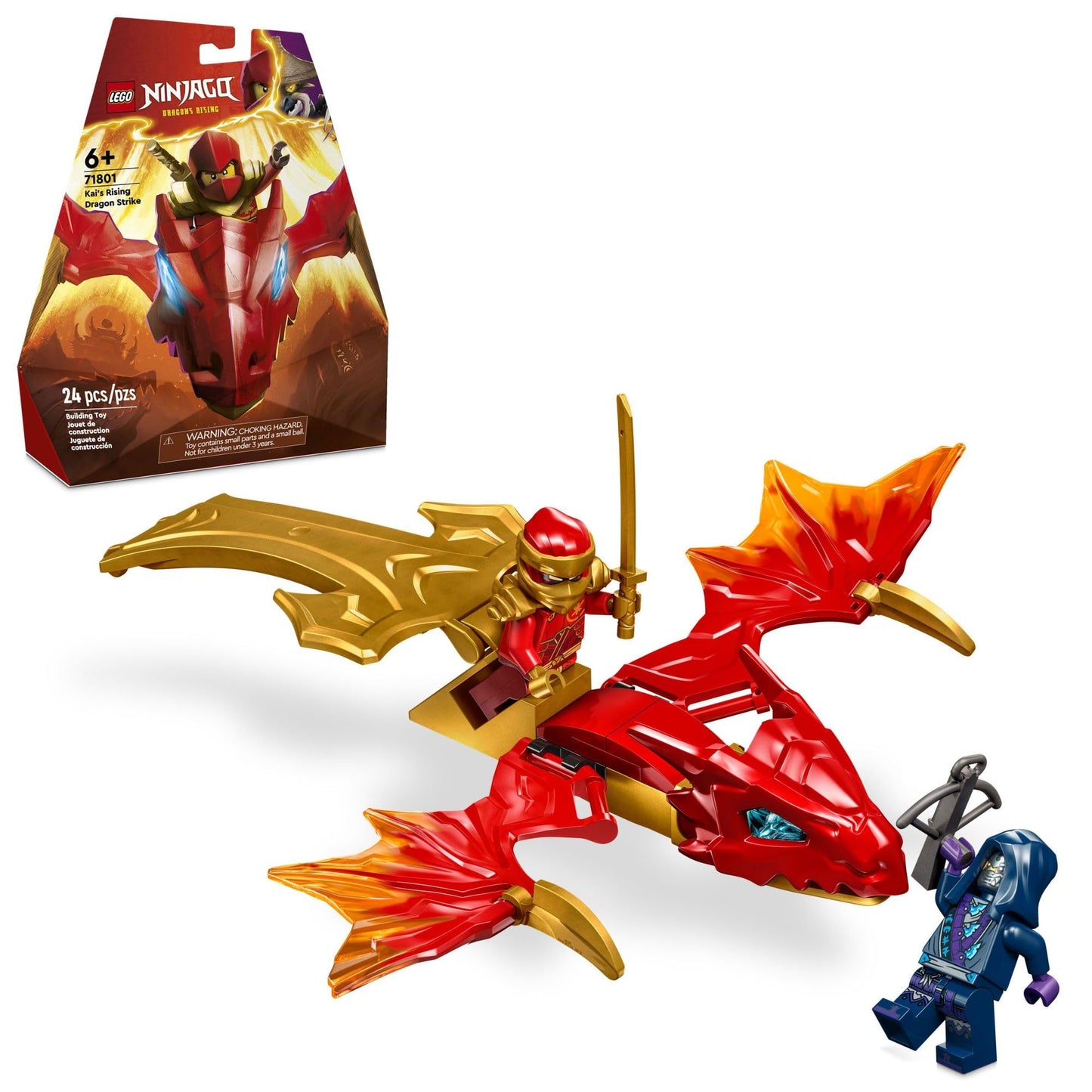 LEGO NINJAGO Kai’s Rising Dragon Strike Toy, Ninja Battle Toy Playset with Kai Ninja Minifigure, Building Set for Kids, Gift Idea for Boys and Girls