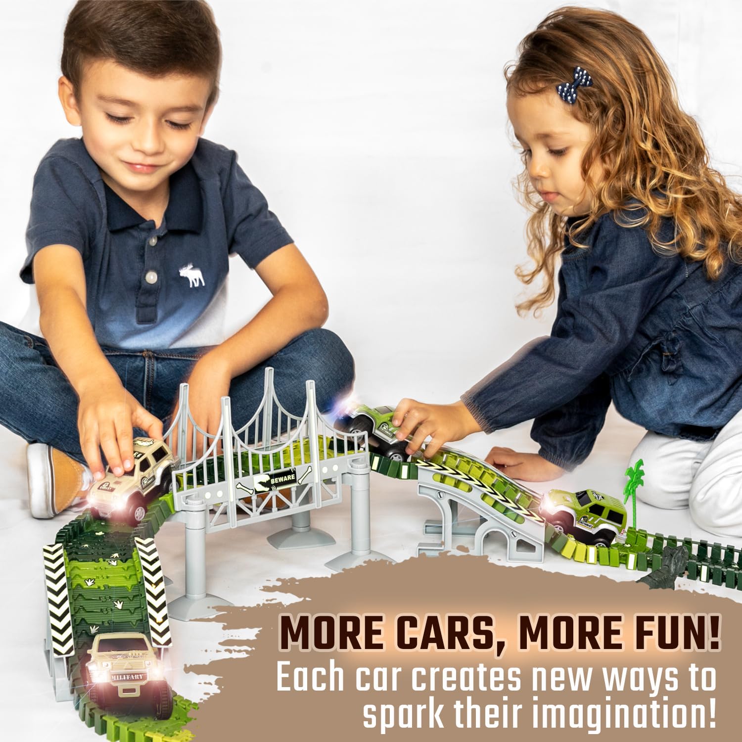 JITTERYGIT Replacement Cars for Tracks - Extra Race Car Accessories for Dinosaur Race Track & Train Toy Gift - Compatible with Most Tracks for Kids