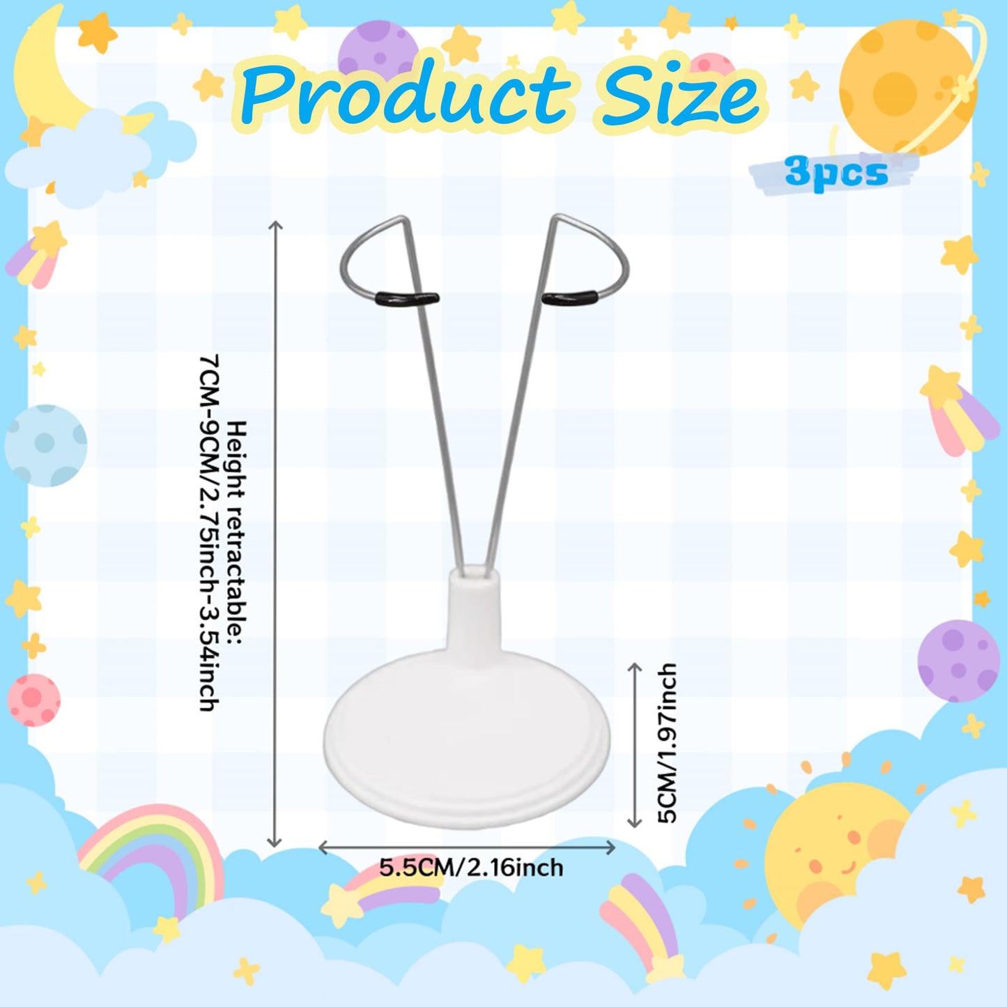 KYLELOVE 3 Pcs Adjustable Doll Stands,Suitable For Home Office Decoration Toy Display Support Accessories with 4-8 Inch Dolls