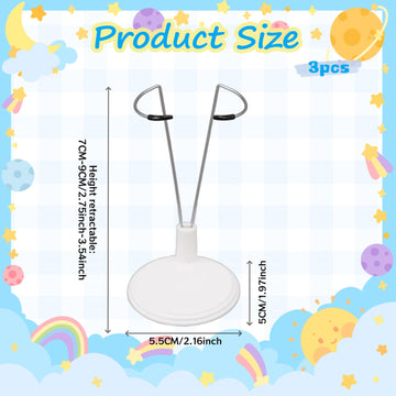 KYLELOVE 3 Pcs Adjustable Doll Stands,Suitable For Home Office Decoration Toy Display Support Accessories with 4-8 Inch Dolls