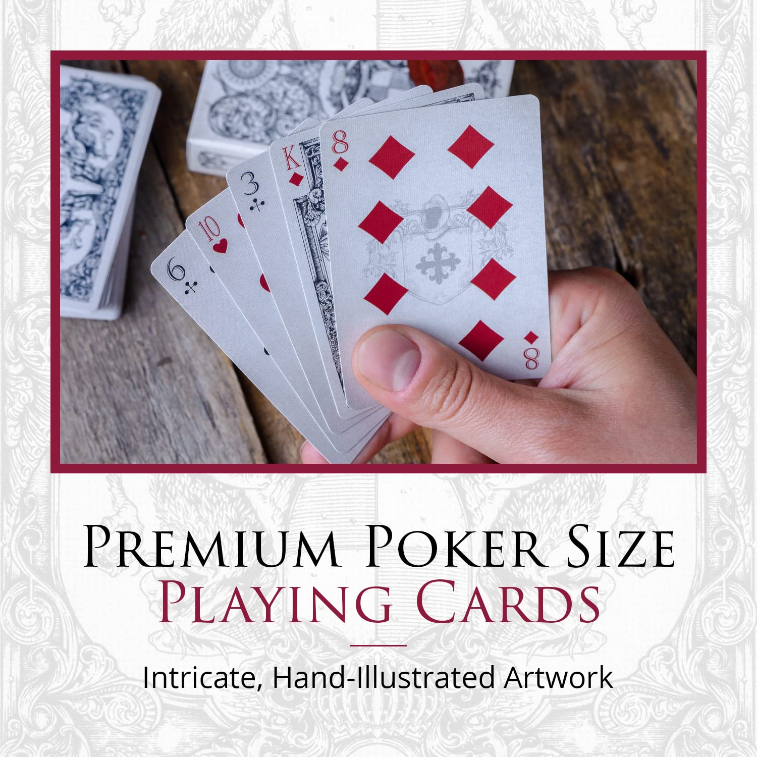 Medieval Playing Cards - Professional Poker Cards in Period-Authentic Middle Ages Designs - Black Edition - Great for Magic, Cardistry, Gameplay