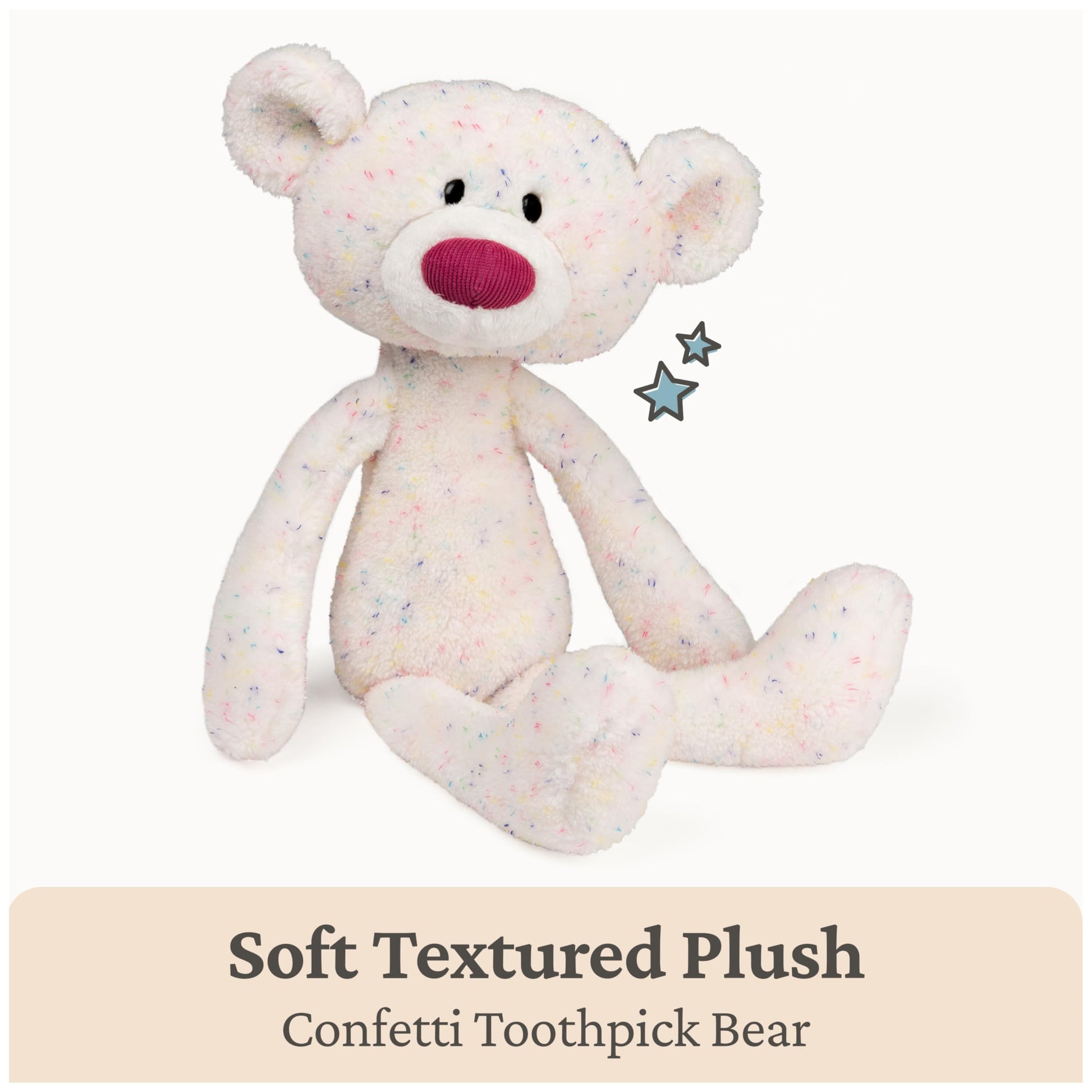 GUND Toothpick Confetti, Teddy Bear Stuffed Animal for Ages 1 and Up, Rainbow, 15”