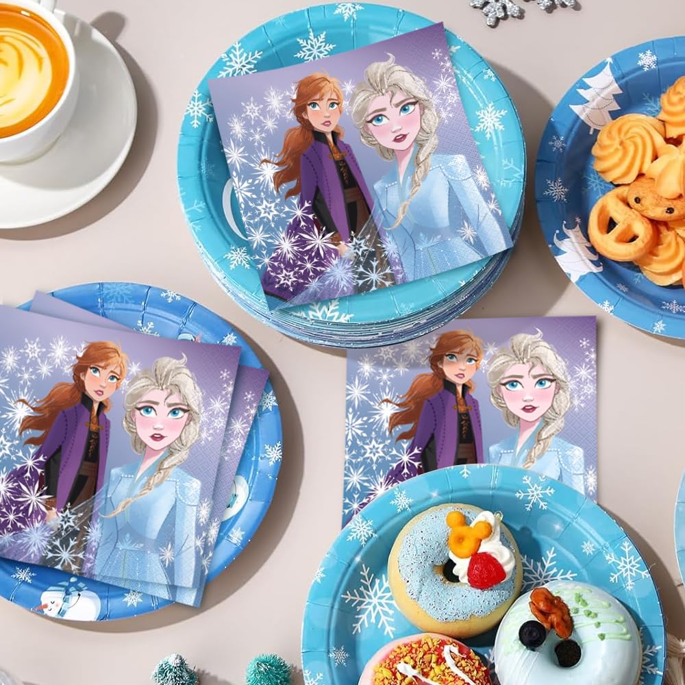 Unique Disney Frozen 2 Themed Luncheon Napkins (Pack of 16) - Vibrant & Eco-Friendly Party Essentials for the Ultimate Frozen Fans