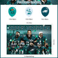 American Football Birthday Party Decoration,Photo Background 5 x 3 FT, 18 Pcs Balloons,Philadelphia Merch Party Backdrop Supplies