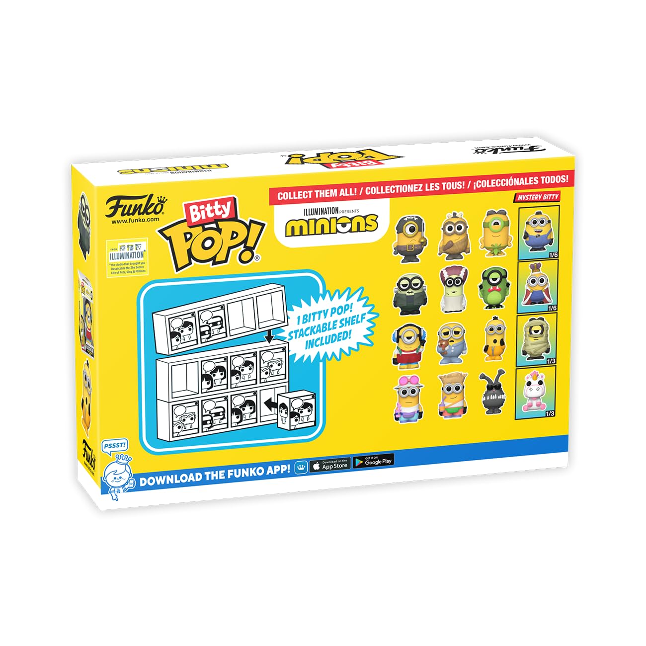 Funko Bitty POP! 4 Pack: Minions - Roller Skating Stuart, Pajama Bob