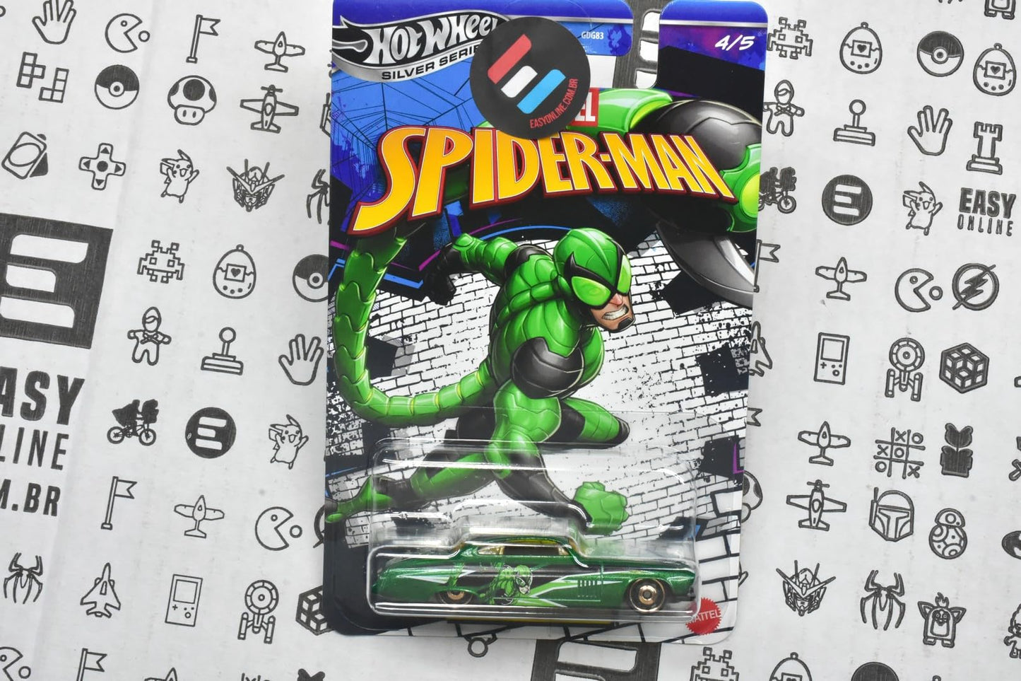 Hot Wheels Silver Series Spider Man Fish'd & Chip'd 4/5 [Scorpion], 1:64 Scale Diecast Toy Vehicle