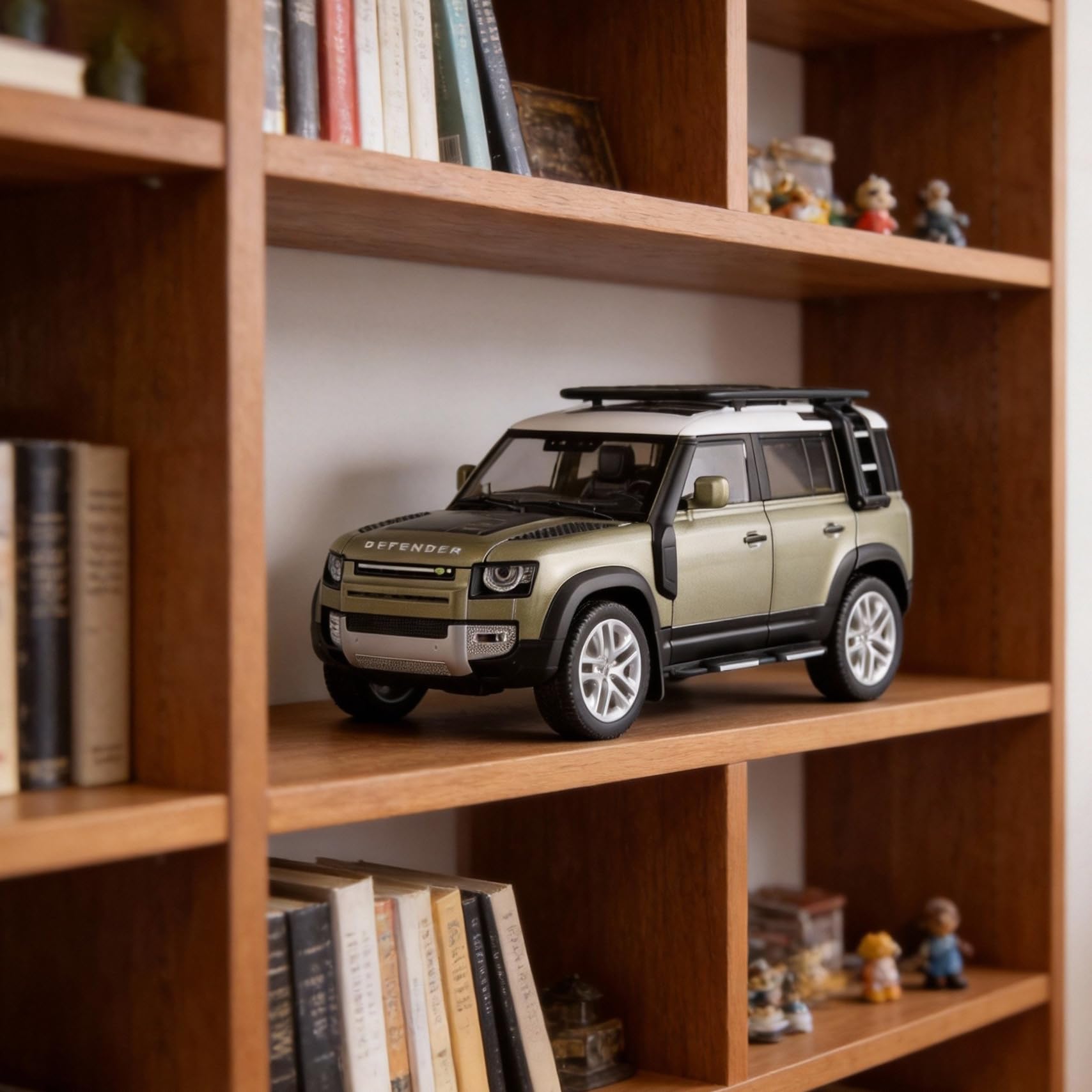 1/18 Scale Metal Alloy Diecast Vehicle Model Car Toy Collectible Model Truck for Land Rover Defender 110,with Sound Light Toys,Home Decorate, Green