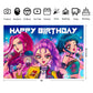 Demon Movie Hunters Birthday Decorations,Demon Movie Hunters Happy Birthday Banner Backdrop for Kids Birthday Party Supplies 60 * 40 inches