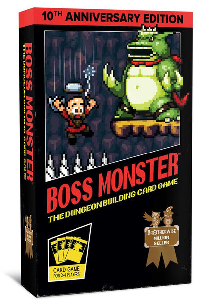 Boss Monster 10th Anniversary Edition by Brotherwise Games | 30 Min Playing Time | 2-4 Players | Ages 13+ | Building Card Game with New Rooms, Bosses