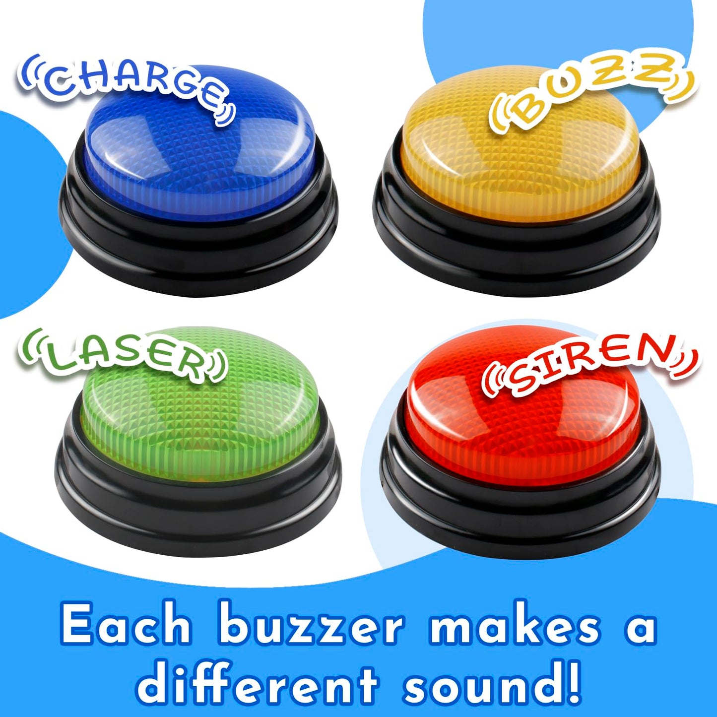 AndiluluBear Buzzers for Trivia Games, Family Feud Buzzers for Adults, Game Buzzers with Lights and Sound, Answer Buzzers for Classroom, Perfect