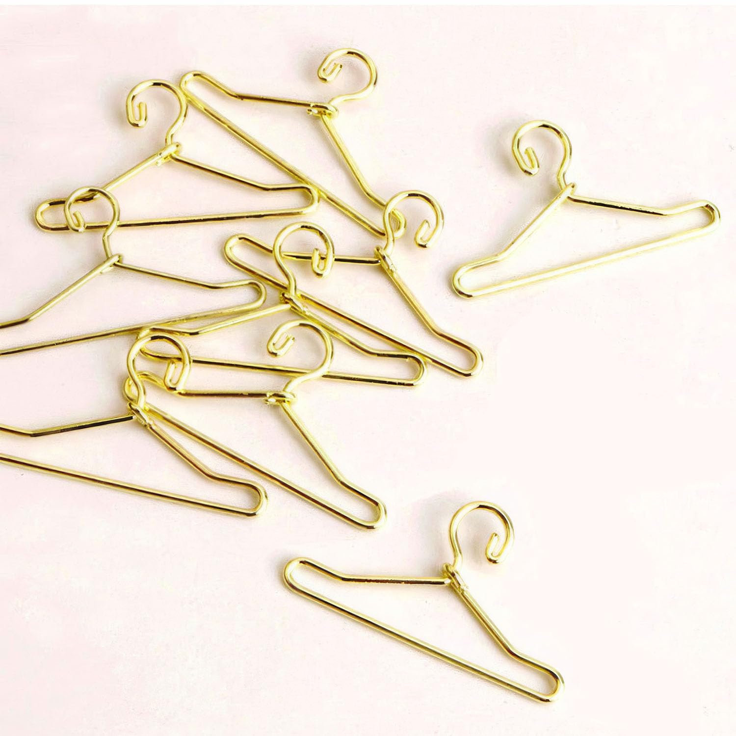 Miniature Wire Hangers (10pcs): 1/12 Scale Metal Hangers for Dollhouse Closet (Silver)
