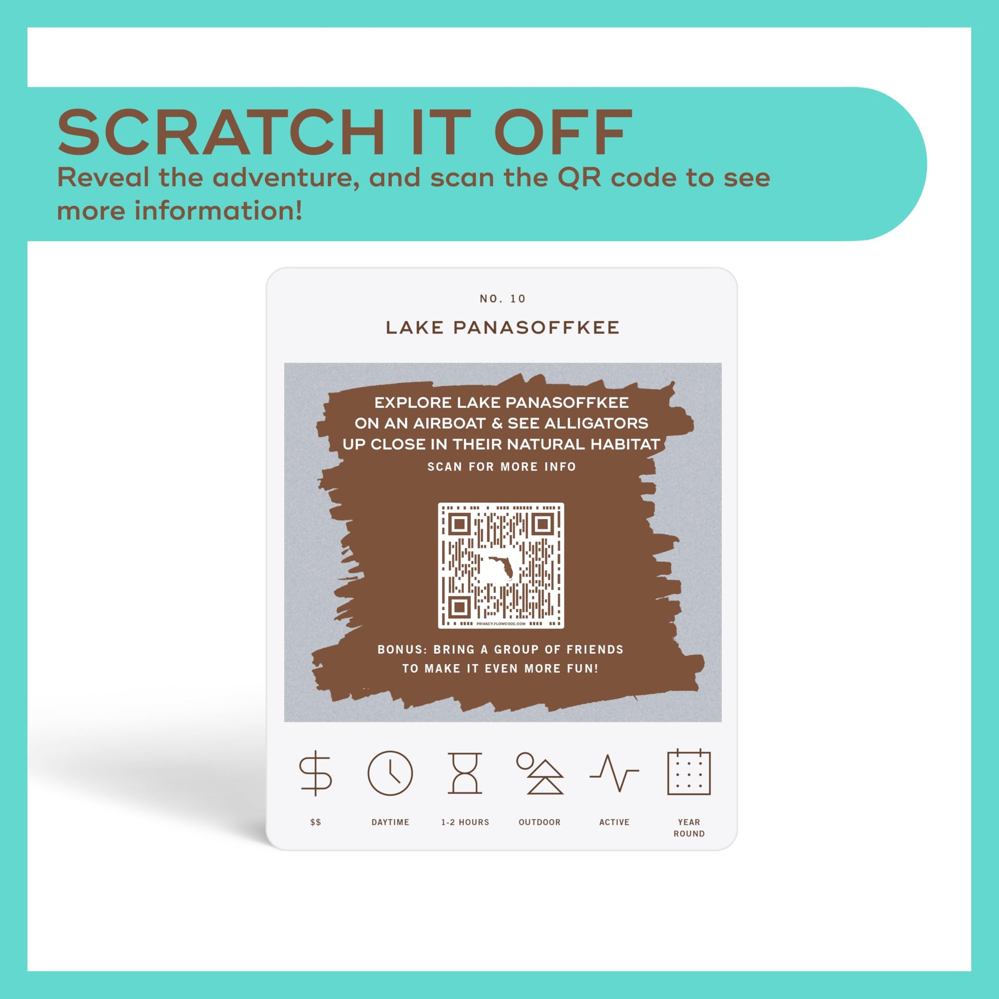 Reach International Outfitters Tampa Adventure Bucket List: 50 Scratch-Off Cards for Outdoor Activities, Tourist Attractions, and Road Trips - Perfect