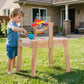 PHOKID Wooden Sensory Play Activity Table,Sand and Water Table for Toddlers,2 Sensory Bins, Acrylic Board & Water Track Toys,Montessori Kids Tables