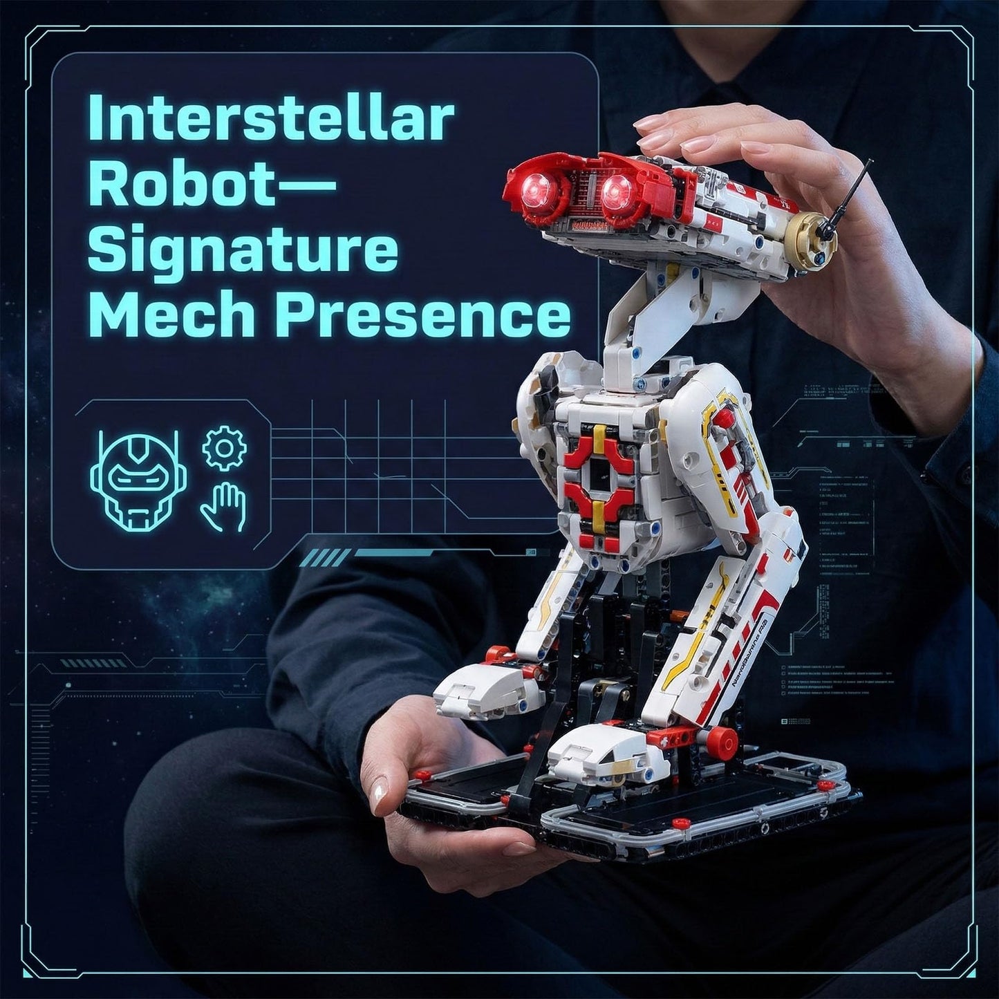 HJPLPXH Space Robot Dog Building Set with LED Light and Walking Design