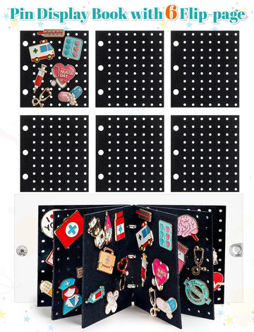 2Pcs Mini Enamel Pin Display Book for Collectors - Portable Pin Trading Book Organizer Case with Protective Pages, Compact Pin Holder Binder for