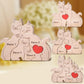 Personalized Name Wooden Cat Family Puzzle Customized Educational Toy Brain Teaser Game with Natural Wood Perfect Birthday Mother's Day for Family