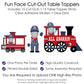 Big Dot of Happiness Custom Photo Railroad Party Crossing - Steam Train Birthday Party or Baby Shower Centerpiece Sticks - Fun Face Table Toppers