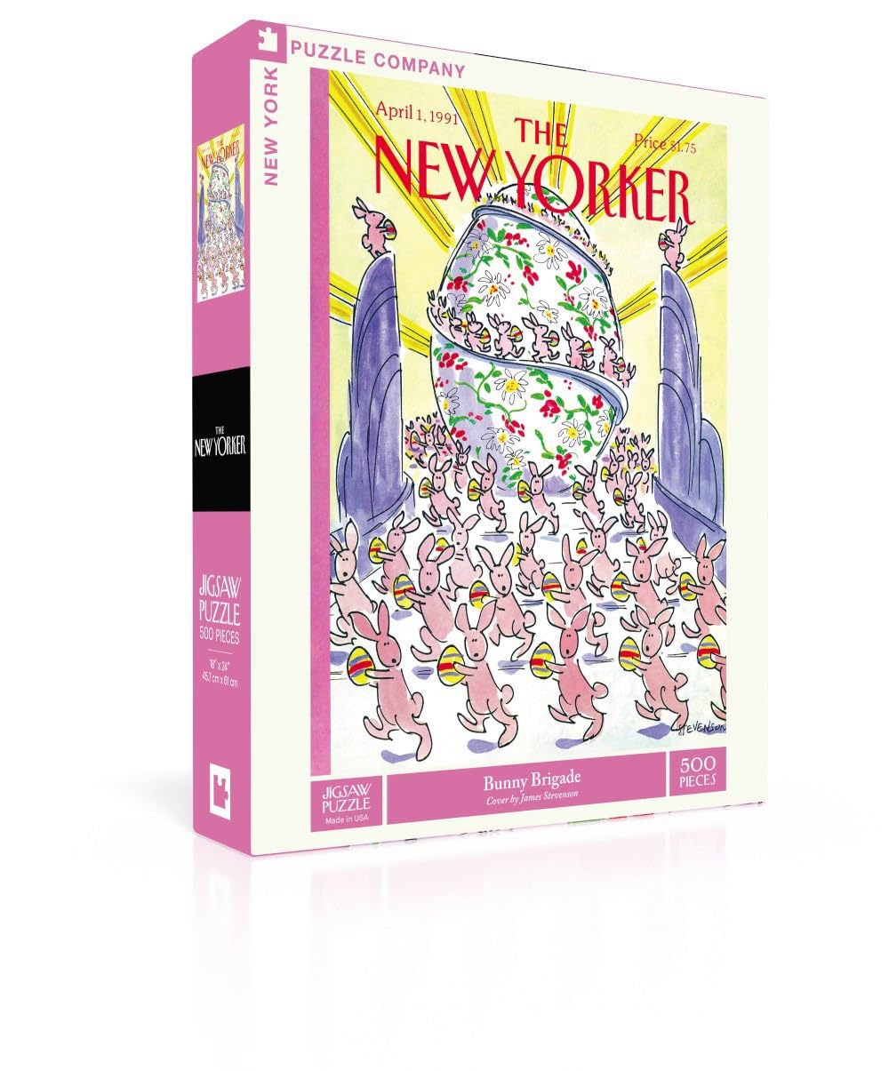 New York Puzzle Company - New Yorker Bunny Brigade - 500 Vintage Easter Piece Jigsaw Puzzle by James Stevenson