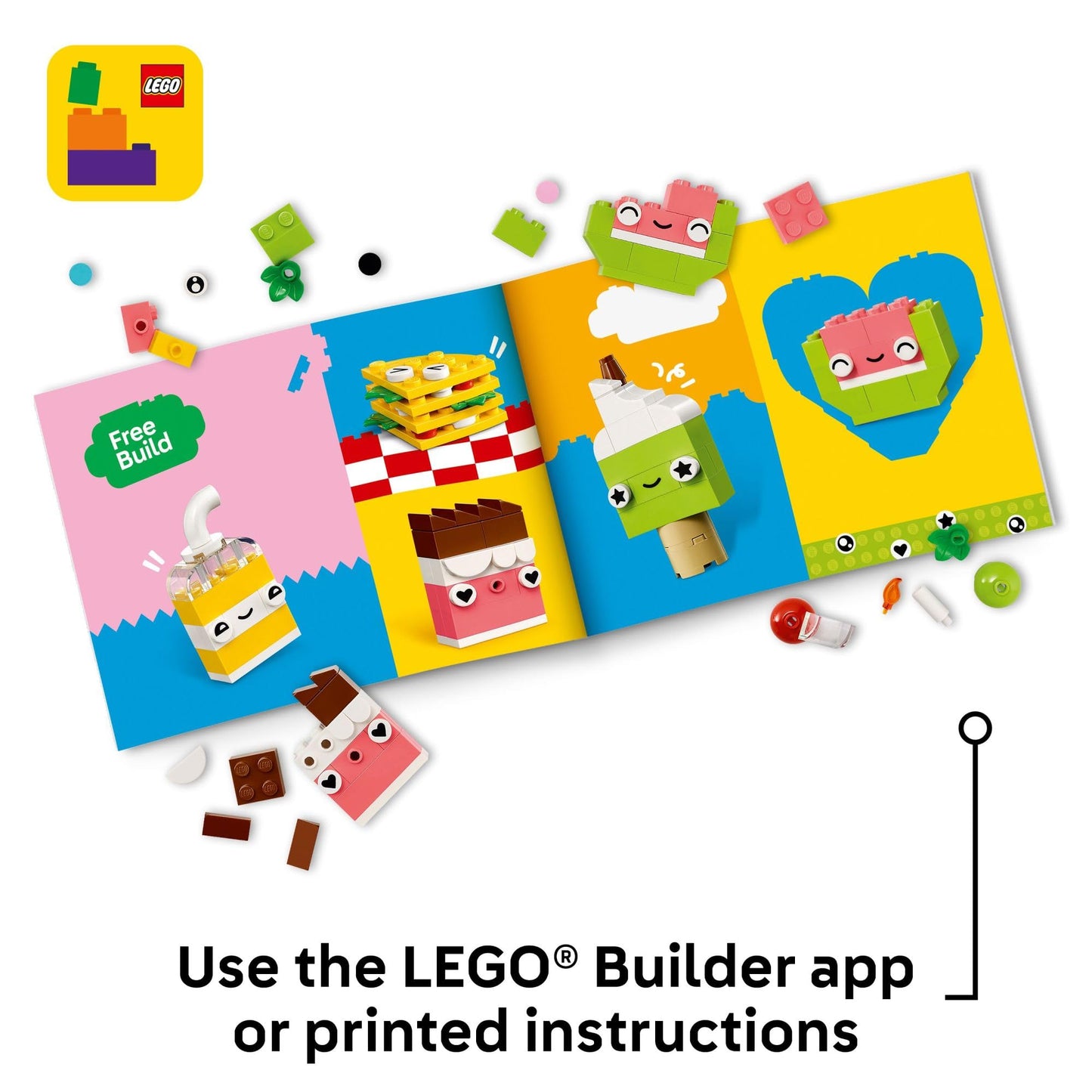 LEGO Classic Creative Food Friends Building Toy Set - Pretend Play Food for Kids, Boys and Girls, Ages 4+ - Learning and Educational Toy for Preschool