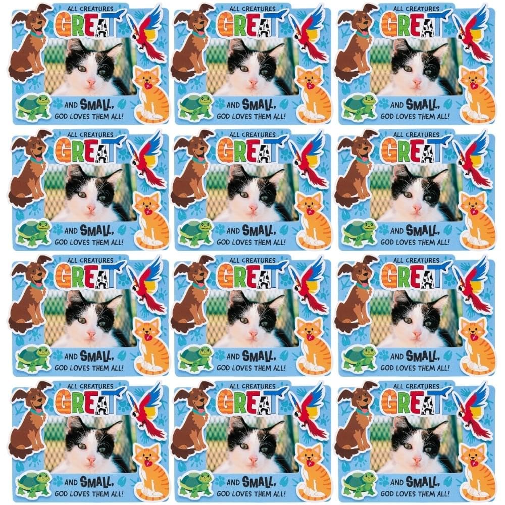 Fun Express Pets VBS Picture Frame Magnet Craft Kit - VBS Vacation Bible School Supplies/Decor, Makes 12