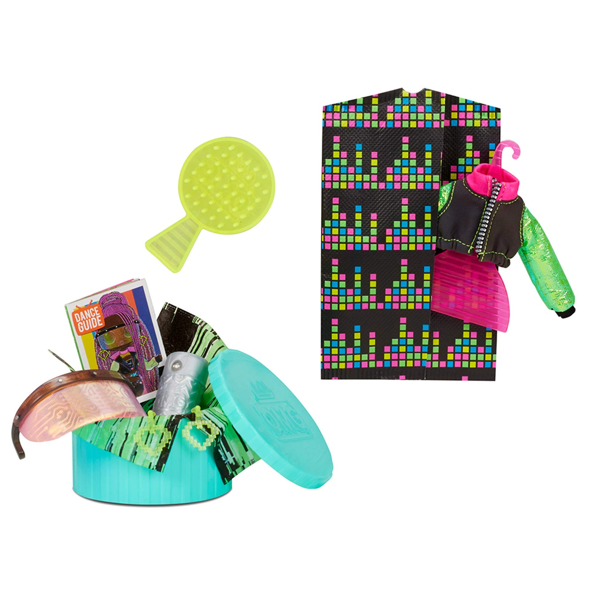 LOL Surprise OMG Dance Dance Virtuelle Fashion Doll With 15 Surprises, Designer Clothes, Magic Blacklight, Accessories, Shoes, Doll Stand, and TV