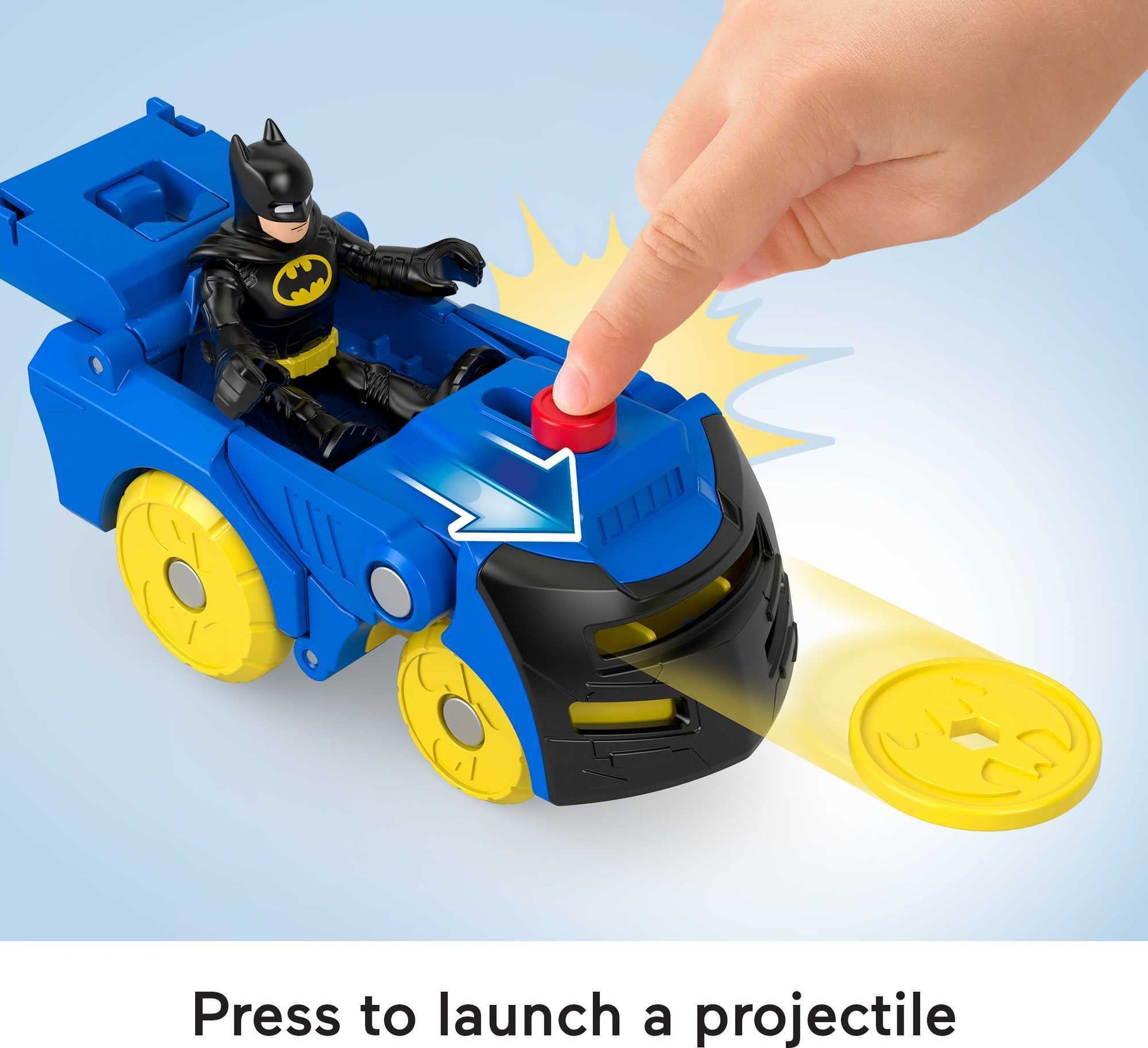 DC Super Friends Fisher-Price Imaginext Batman Toy Head Shifters Batmobile & Figure Set for Preschool Pretend Play Kids Ages 3+ Years
