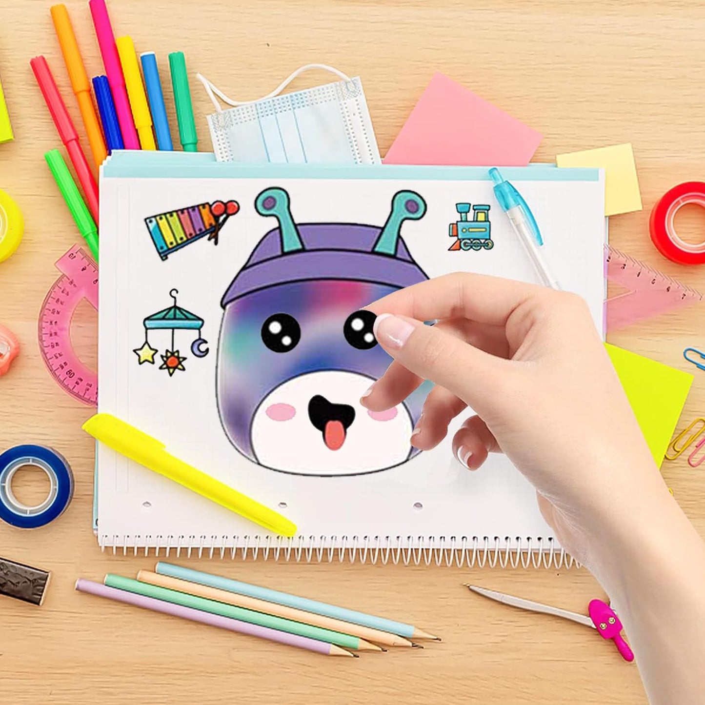 YSYKJYXGS 24 Sheets Cute Anime Make a Face Stickers,Birthday Supplies,Birthday Party Favor Supplies Craft